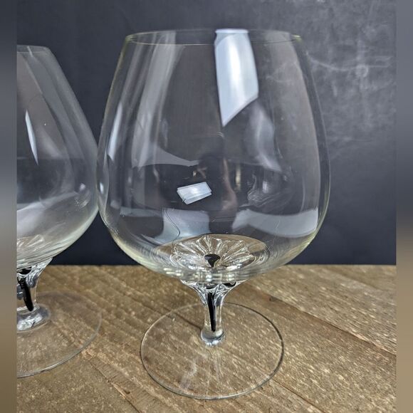 Belfor Exquisite Black stem cognac glass set of  2 - Picture 2 of 5